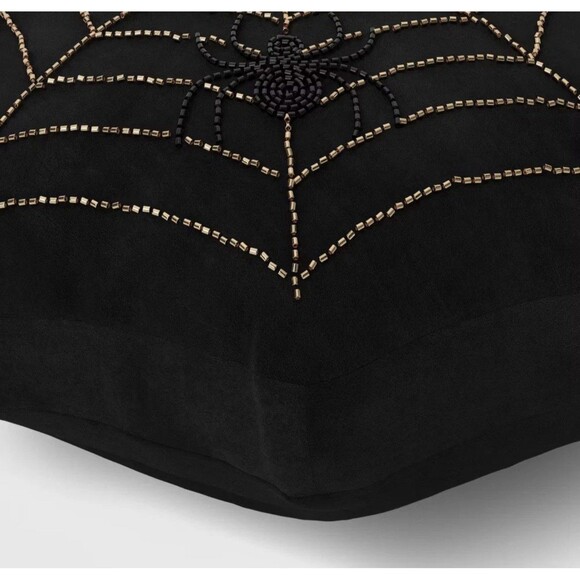 Shaped Beaded Web Pillow - Black/Gold - Threshold NEW - Picture 7 of 8
